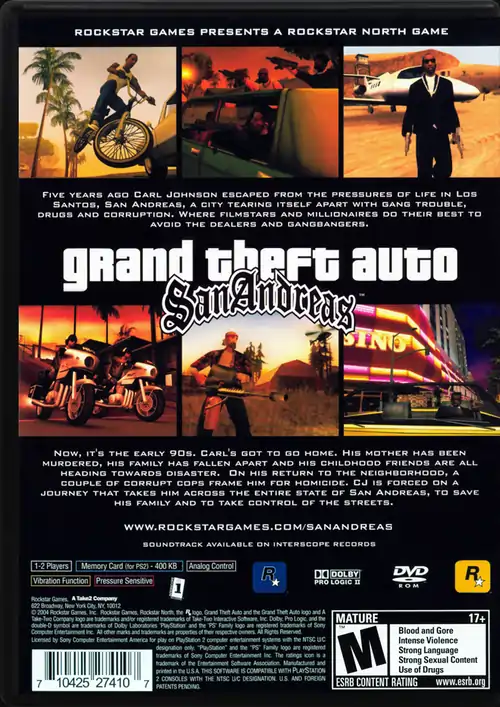 GTA San Andreas back Cover