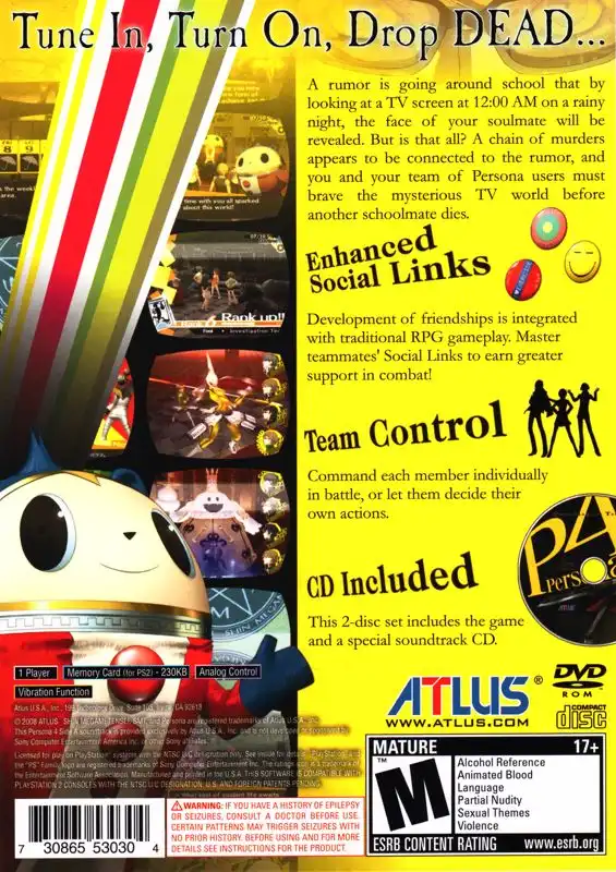 Persona 4 PS2 Cover