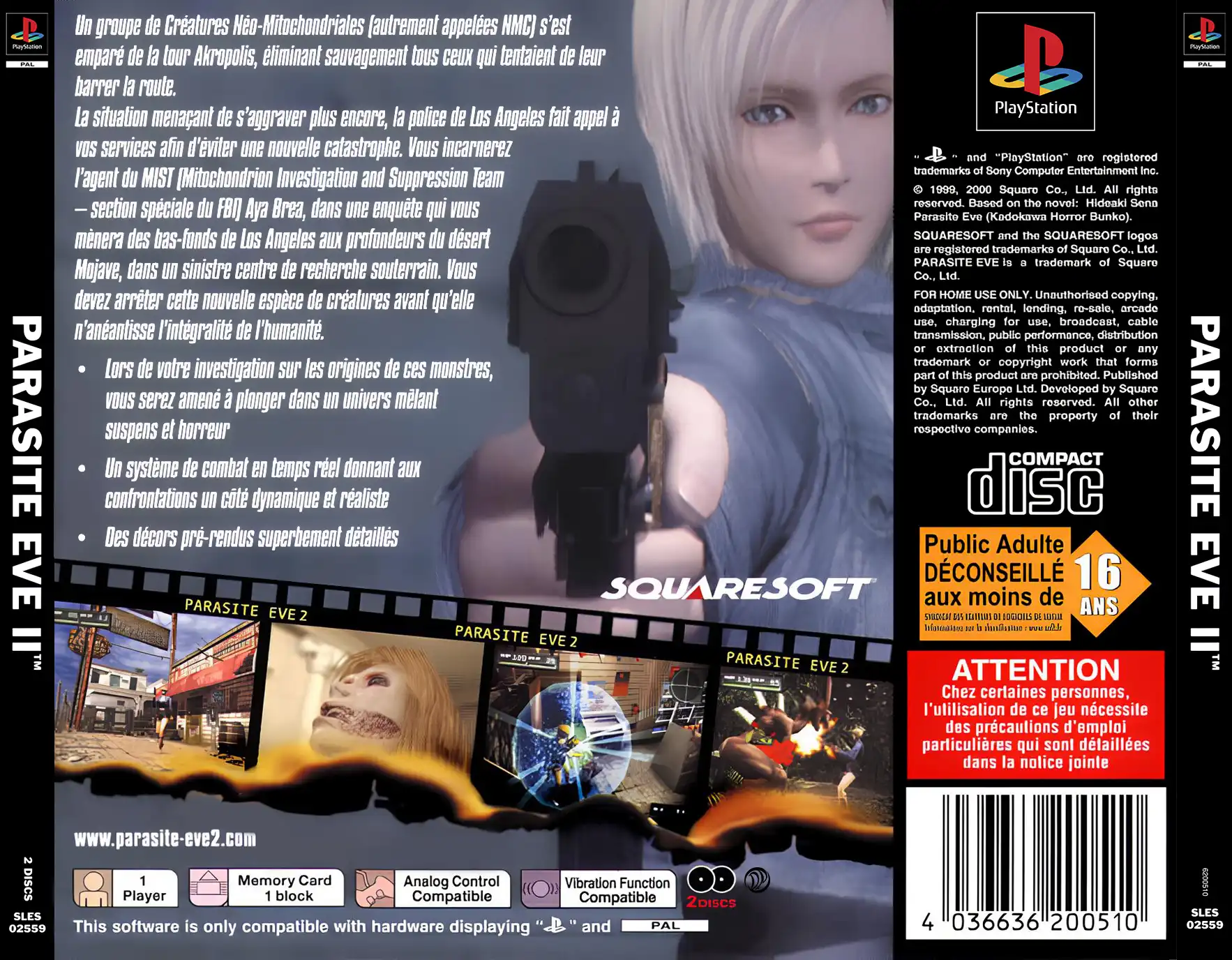 Parasite Eve 2 PS1 Cover